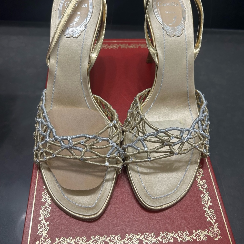 Elegant Gold and Silver Women's Heels